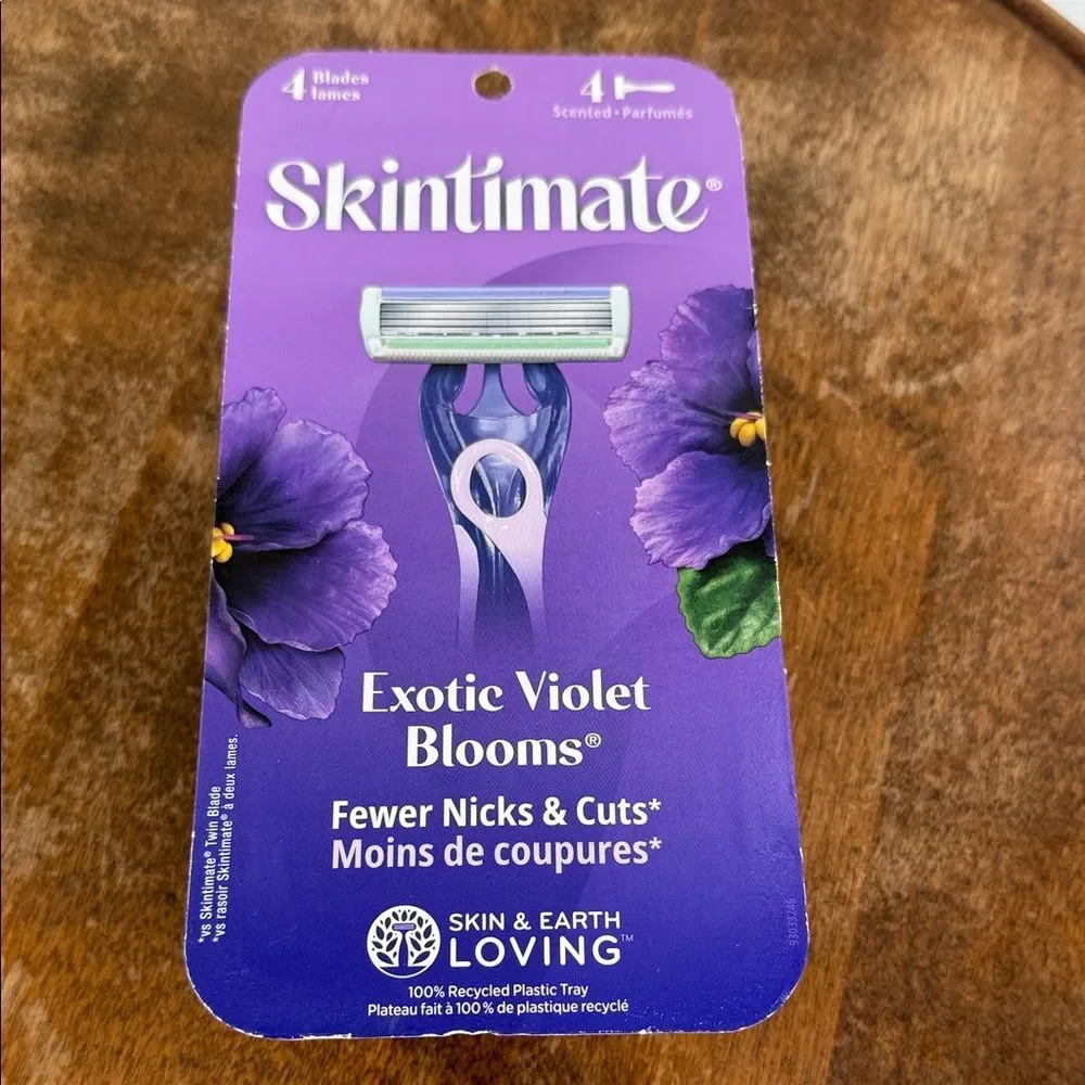 Skintimate Razors Women 4 Blades Exotic Violet Blooms Scented 4 Blades